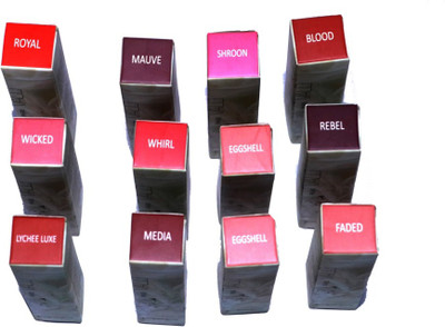 

Forever 21 Matte Look Waterproof Multicolored Liquid Lipsticks Set of 12(Multi)