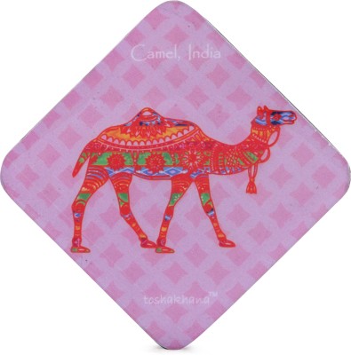 toshakhana 817 Diamond MDF Ship Of The Dessert Camel India Souvenir Coaster cum Fridge Magnet Pack of 1(Multicolor)