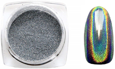 

Born Pretty 2g Silver Holo Holographic Laser Rainbow Metallic Mirror Powder Nail Art Chrome Pigment Glitters(Holographic)
