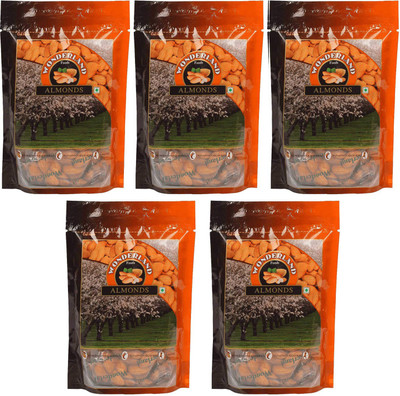 

Wonderland Raw Almonds 1kg ( Pack of 5-200g Each) Almonds(1000 g, Pouch)