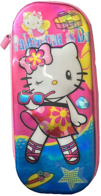

Shopkooky Raised Figure Pencil Box Pouch for School Kids and Birthday Gifts Hello kitty Art Plastic Pencil Box(Set of 1, Multicolor)