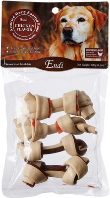 

Foodie Puppies Meaty Knotted Bones for Dogs, Chicken Flavor 200g, (Pack of 4 Bones) Dog Chew(200 g, Pack of 1)