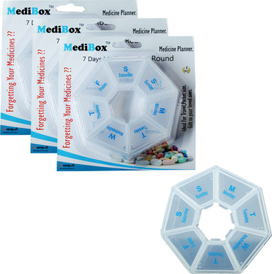 

MediBox 7 - day Round Pill Box Pill Box(White)