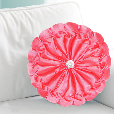 KUBER INDUSTRIES Polyester Fibre Solid Cushion Pack of 1(Pink)