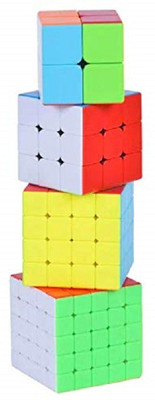 

Bestie Toys Presents 4 Varieties of Magic Speed Stickerless Cubes - 2X2 , 3X3, 4X4, 5X5(4 Pieces)