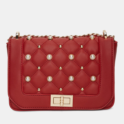 

Chemistry Women Casual Maroon Leatherette Sling Bag
