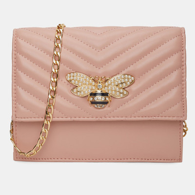 

Miss CL Women Casual Pink Leatherette Sling Bag