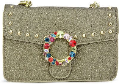 

Steve Madden Girls Evening/Party Gold PU Sling Bag