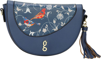 

Global Desi Women Casual Blue PU Sling Bag