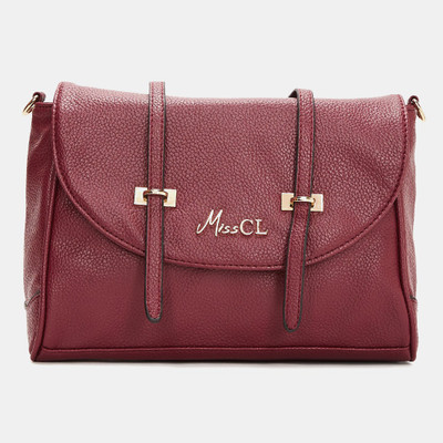 

Miss CL Women Casual Maroon Leatherette Sling Bag