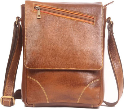 

Wildland Men & Women Formal Tan Genuine Leather Sling Bag