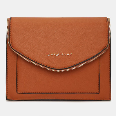 

Chemistry Women Casual Tan Leatherette Sling Bag