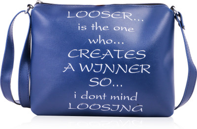 

GLORIST Women Casual Blue Leatherette Sling Bag