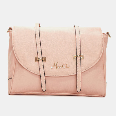 

Miss CL Women Casual Pink Leatherette Sling Bag