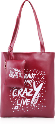 

GLORIST Women Casual Maroon Leatherette Shoulder Bag