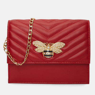 

Miss CL Women Casual Red Leatherette Sling Bag