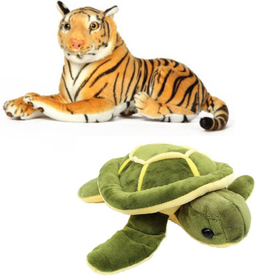

MEGAEMART TIGER AND TORTOISE ANIMAL SOFT TOY PACK OF 2 - 40 cm(Multicolor)
