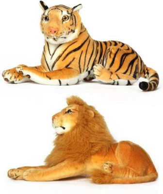 

MEGAEMART TIGER AND LION ANIMAL SOFT TOY PACK OF 2 - 40 cm(Multicolor)