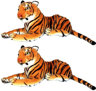 MEGAEMART TIGER ANIMAL SOFT TOY PACK OF 2 - 32 cm(Multicolor)