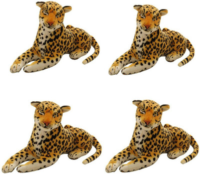 MEGAEMART CHEETAH ANIMAL SOFT TOY PACK OF 4 - 32 cm(Multicolor)