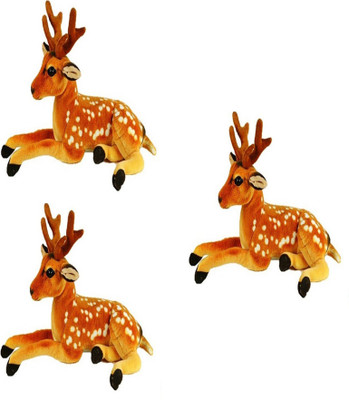 

MEGAEMART DEER ANIMAL SOFT TOY PACK OF 3 - 40 cm(Multicolor)