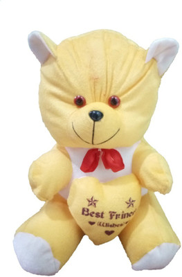 

Tanish Soft Toys SWEET YELLOW TEDDY BEAR WITH HEART - 8 cm(Yellow)
