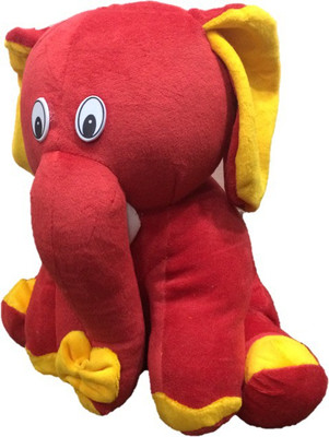 

ToyVilla Funny Cute Ganesha Elephant Teddy - 35 cm(Red and Yellow)