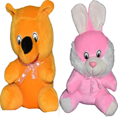 ADI TWINS SOFT TOY 1.1 - 16 cm(Pink, Orange), Orange;pink
