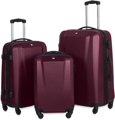 

Nasher Miles Canberra Set of 3 20-24- Expandable Check-in Luggage -  inch(Maroon