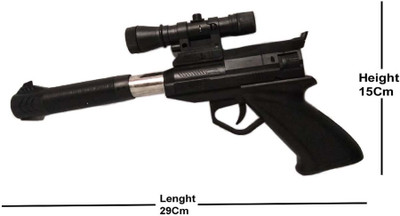 

imtion Shot Gun Toys With High Range Distance Shut 70 Ft With Leser Light Color Black Used 15 + Kids(Black)