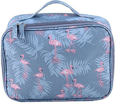 

House of Quirk Flamingo Portable Toiletry Make Up Bag Waterproof with Collapsible Compartments - Bluish Grey Travel Toiletry Kit(Grey)