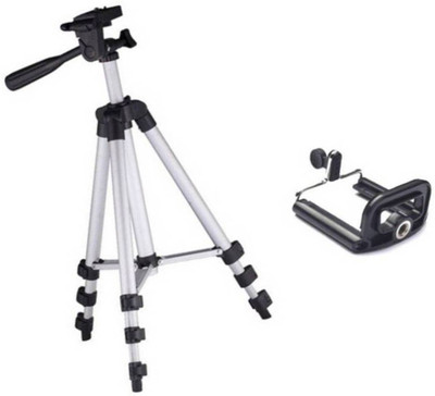 

BERRIN Tripod - 3110 Portable & Foldable Camera - Mobile Tripod With Mobile Clip Holder Tripod Tripod (Silver, Supports Up to 3000) Monopod, Tripod(Silver, Supports Up to 3000)