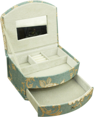 

AVMART Blue Floral Fabric Wood Cosmetic, Makeup, Jewellery, Storage Travel Organizer Vanity Box, Gift, Home Decor, Utility Box (16x21 cm) Makeup box, Jewellery box, Cosmetic Vanity Box(Blue)