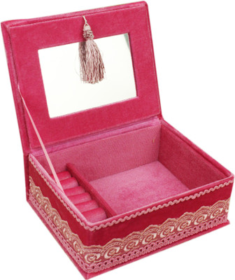 

AVMART Pink Velvet Fabric Wood Cosmetic, Makeup, Jewellery, Storage Travel Organizer Vanity Box, Gift, Home Decor, Utility Box (23x17 cm) V-10 Makeup box, Jewellery box, Cosmetic Vanity Box(Pink)