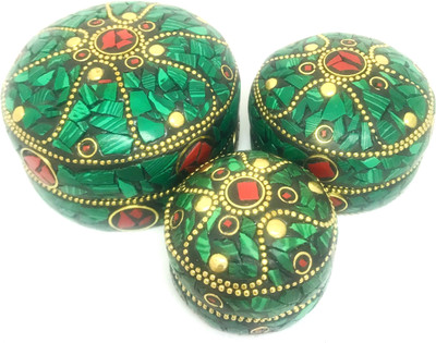 

The Closet Drama Green Mosaic Box Set Jewellery, Small Gifts Vanity Box(Green, Gold)
