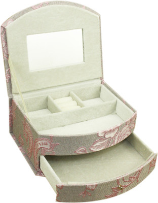 

AVMART Pink Floral Fabric Wood Cosmetic, Makeup, Jewellery, Storage Travel Organizer Vanity Box, Gift, Home Decor, Utility Box (16x21 cm) V-2 Makeup box, Jewellery box, Cosmetic Vanity Box(Pink)