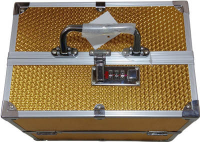

Haryana Craft Golden Metal 6 Trey Vanity Box Size : 26*22*18 Cm Vanity Box(Golden, Red)