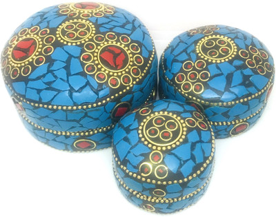

The Closet Drama Blue Mosaic Box Set Jewellery, Small Gifts Vanity Box(Blue, Gold)