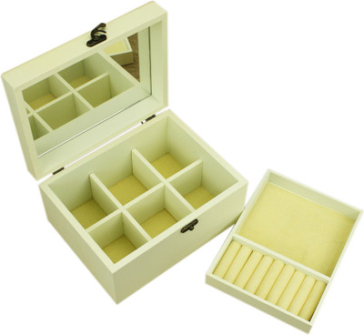 

AVMART Butterfly Wood Cosmetic, Makeup, Jewellery, Storage Travel Organizer Vanity Box, Gift, Home Decor, Utility Box (22x16 cm) V-3 Makeup box, Jewellery box, Cosmetic Vanity Box(Cream)
