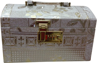 

Haryana Craft Cosmetic Box / Jewellery Box / Bangle Box In Heavy Hard Coated Material With Lock Made in heavy Hard Coated Velvet Material With Lock System Size : 24*15*18 Vanity Box(Golden, Red)