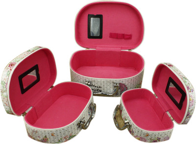 

AVMART Set of Three White Unicorn Family Cosmetic, Makeup, Jewellery, Storage Travel Organiser Vanity Box, Gift, Home Decor, Utility Box (L-25x18, M-23x15, S-20x12) Makeup box, Jewellery box, Cosmetic Vanity Box(White)