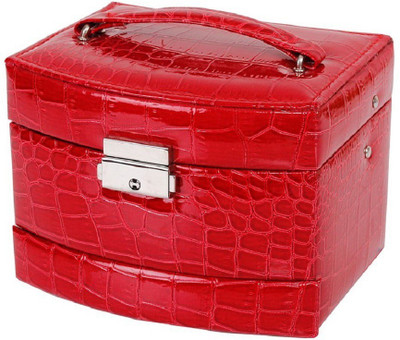 

Medetai Women Makeup Carrying Case Casket Jewelry Leather Organizer Storage Display Packaging Rack Box Wedding Decoration Gift jewellery box, makeup box, multipurpose box Vanity Box(Red)