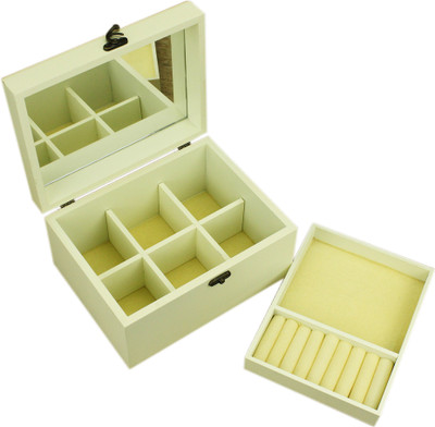 

AVMART Lavender Teddy Wood Cosmetic, Makeup, Jewellery, Storage Travel Organizer Vanity Box, Gift, Home Decor, Utility Box (22x16 cm) V-1 Makeup box, Jewellery box, Cosmetic Vanity Box(Cream)