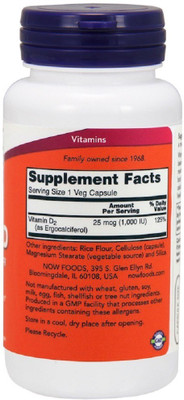 

Now Foods Now Foods, Vitamin D, High Potency, 1,000 IU,(100 No)