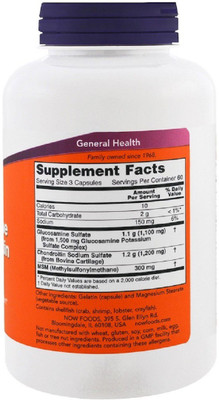 

Now Foods Glucosamine & Chondroitin with MSM,(180 No)