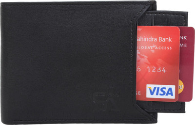 

ATSH Men Black Artificial Leather Wallet(6 Card Slots)