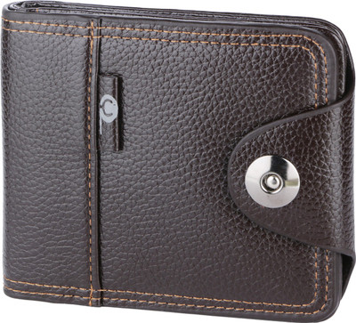 

OM Men Brown Genuine Leather Wallet(3 Card Slots)