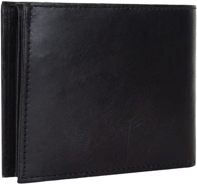 

Qweezer Men Black Genuine Leather Wallet(3 Card Slots)