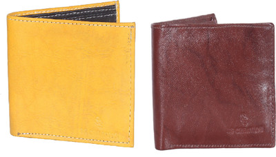 

SS CREATION Men Brown, Yellow Genuine Leather Wallet(2 Card Slots)