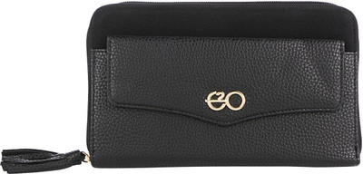 

E2O Fashion Women Black Fabric Wallet(11 Card Slots)